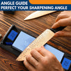Sharp Pebble Knife Sharpening Stone Kit-Grit 1000/6000 Wet Stone-Built In Angle Guides 15/17/20/22 Degrees with Base