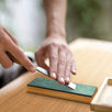Sharp Pebble Premium Knife Sharpening Leather Strop with Green Sharpening Compound